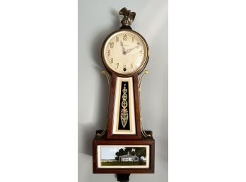 American Classic 1925 New Haven Banjo Clock With Reversed Painted Glass