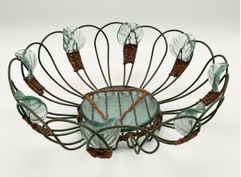 Wire And Glass Fruit Bowl