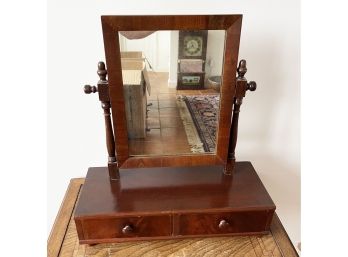Antique Table Vanity Mirror With Two Drawers
