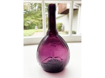 Vintage Jenny Lind Fislerville Glassworks Rare Magenta/Purple  Colored Glass Bottle