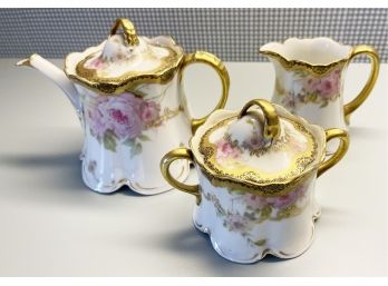Rosenthal Bavarian Porcelain 'Madeleine' Tea Pot Sugar And Creamer Set