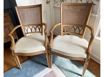 Traditional Wooden Armed Chairs (upholstery Needs Cleaning/Reupholstery)