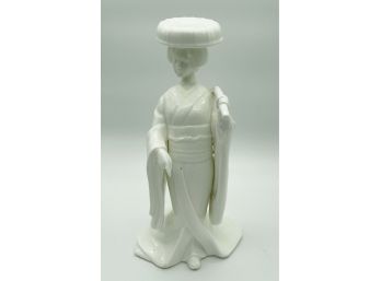 Japanese White Geisha Porcelain Figurine