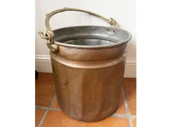 Antique Copper Pail/Bucket With Brass Handle