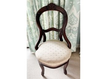 Antique Balloon Back Half-Armed Upholstered Chair