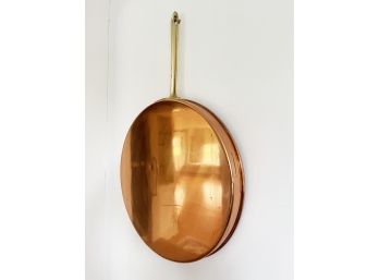 Extra Large Copper Frying Pan Brass Handle