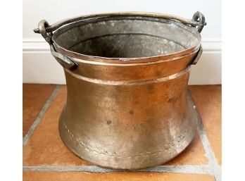 Copper Bucket With Handle Hourglass Shape