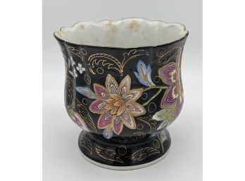 Asian Black & Gold Flower Planter Made In China