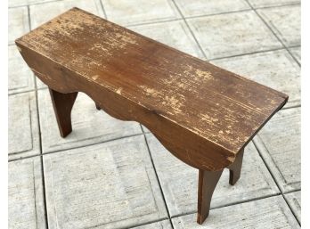 Antique Weathered Wooden Bench Or Stool