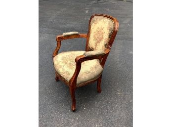 Antique Needlepoint With Nailhead Trim Side Chair