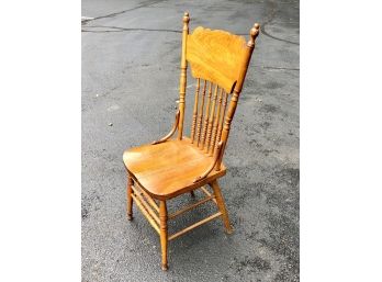 Antique Oak Pressed Back Chair