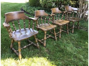 Set Of 4 Vintage Captains Chairs