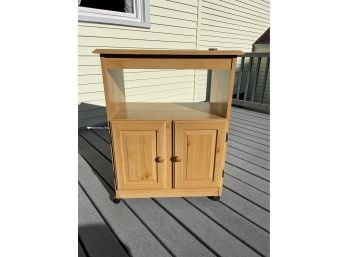 Rolling Kitchen Microwave/TV Cart, Pine