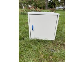 15 Inch White Laminate Cube Cabinet Table With Door  (1 Of 2)