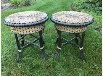 Pair Of Rattan End Tables