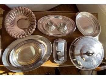 Silver Plated Serving Pieces, Wallace Sterling Candle Holders
