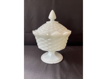 Small Lidded Milk Glass Compote/Candy Dish
