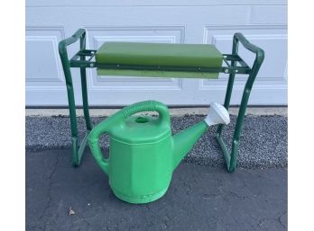 Garden Bench/kneeler  And Watering Can