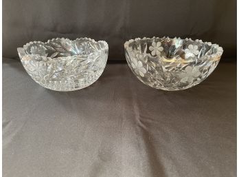 Cut Crystal Bowls, Set Of 2