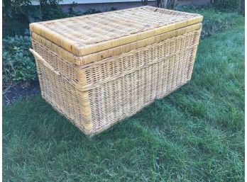 Honey Colored Wicker Storage Trunk (2 Of 2)