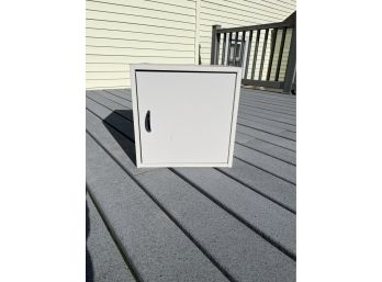 15 Inch White Laminate Cube Cabinet Table With Door  (2 Of 2)