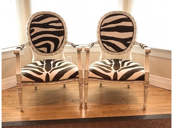 Lillian August Zebra Accent Chairs