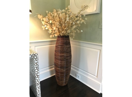 Mother Of Pearl Spray In Tall Rattan Vase
