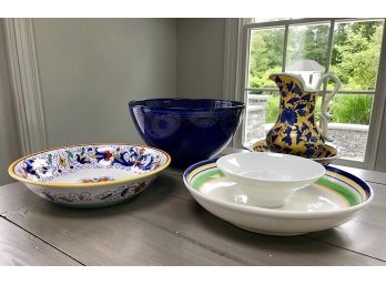 Ceramic Serving Bowls And Pitcher