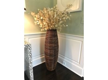 Mother Of Pearl Spray In Tall Rattan Vase