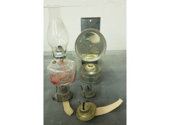 Miscellaneous Oil Lamps And Accessories Lot