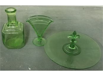 Green Uranium Depression Glass