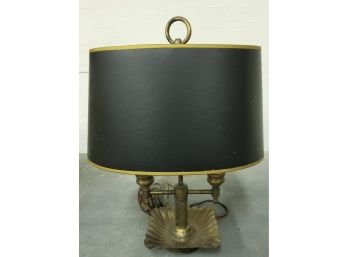 Brass Lamp With Navy Blue Shade