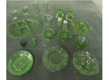 Green Depression Glass-uranium