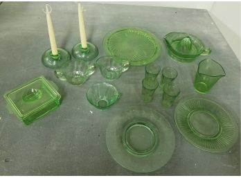 Green Uranium Depression Glass