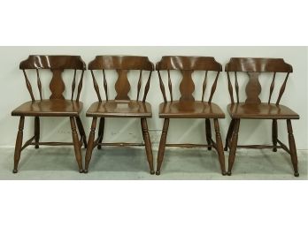 Set Of Four Antique Solid Wood Chairs