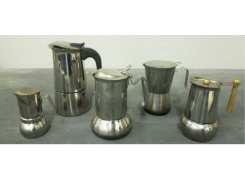 Miscellaneous Lot Of Metal Tea/coffee Pots