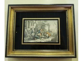 Framed 'sheep Shearing' Colored Print