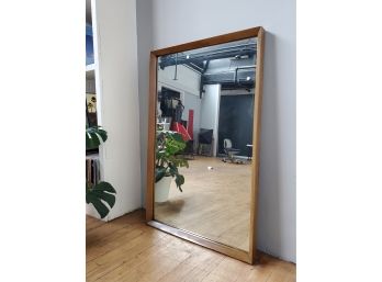 Very Large Thick Solid Walnut Mid Century Mirror