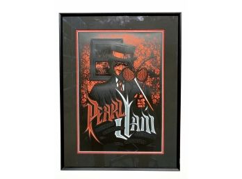 LARGE Original Framed Pearl Jam Concert Poster Salt Lake City Sept 28 2009