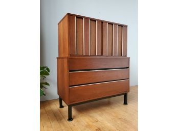 Clean Mid Century Walnut Chest With Doors