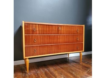 Vintage Mid Century 3 Drawer Lacquered Chest .
