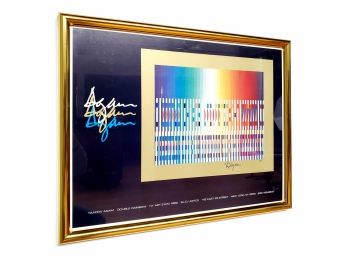 Yacov Agam Signed 1982 Double Rainbow NY Art Expo