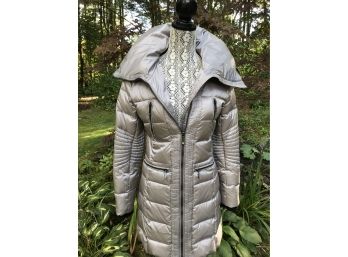 Stunning BCBGMAXAZRIA Pewter Down Coat