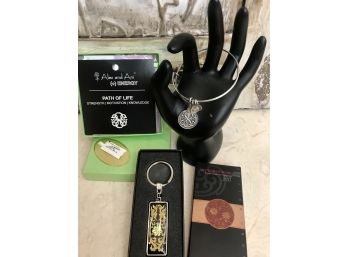 Mother Of Pearl Key Chain And Alex And Ani Bracelet