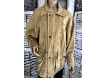 BERGDORF GOODMAN Mens Light Tan Leather Jacket