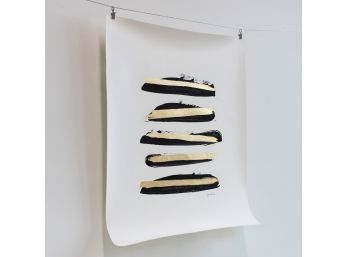 'Zen Brush No. 6' - Gold Embellished Print By Julia Contacessi (2 Of 2)