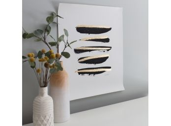 'Zen Brush No. 6' - Gold Embellished Print By Julia Contacessi (1 Of 2)