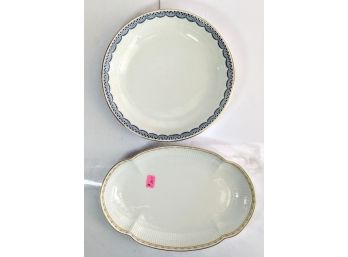 Wedded Pair Of Bavaria German Fine China With A Simple Rim Design 7' And 8'