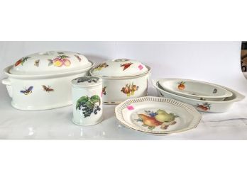 Married Collection Of Fruit Themed Vintage China By Over To Table, Schumann, And Le Faune Includes 16 Pieces