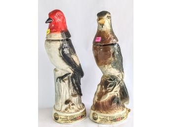Pair Of Vintage Genuine Regal China Bird Whiskey Bottles  From Kentucky Straight Beams Trophy -13' Each